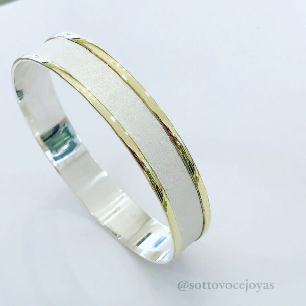 Pulsera Esclava Plata y Oro