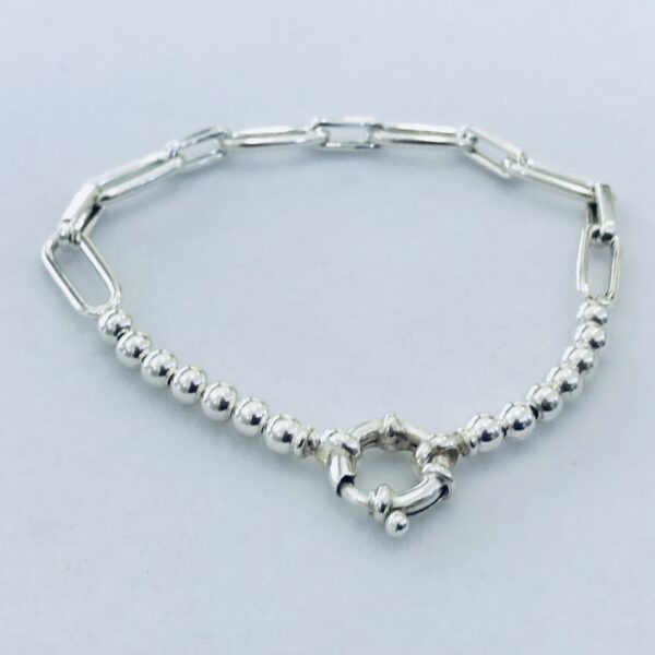 Pulsera Forcé y Bolita plata 925
