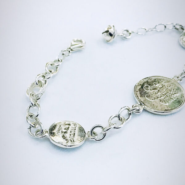 Pulsera Eslabon con Medallas Plata 925