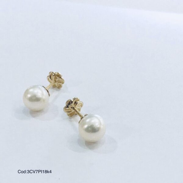 Caravanas Oro 18kts Perla cultivo