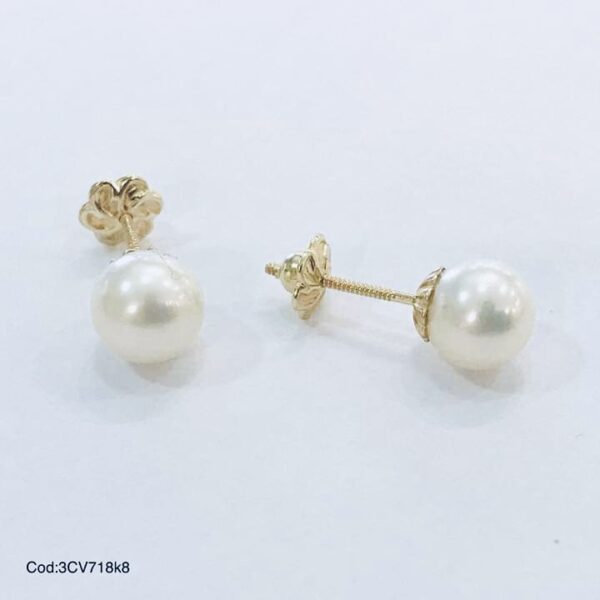 Caravanas Oro 18kts Perla cultivo