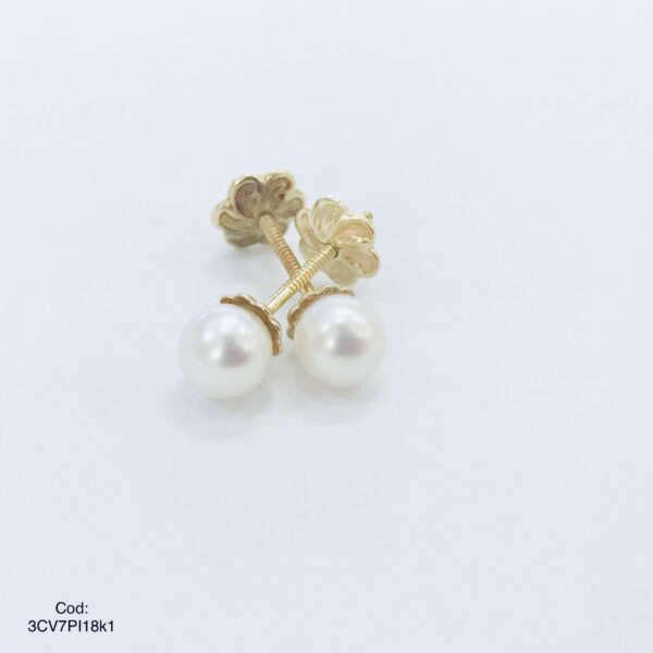 Caravanas Oro 18 kt Perla cultivo