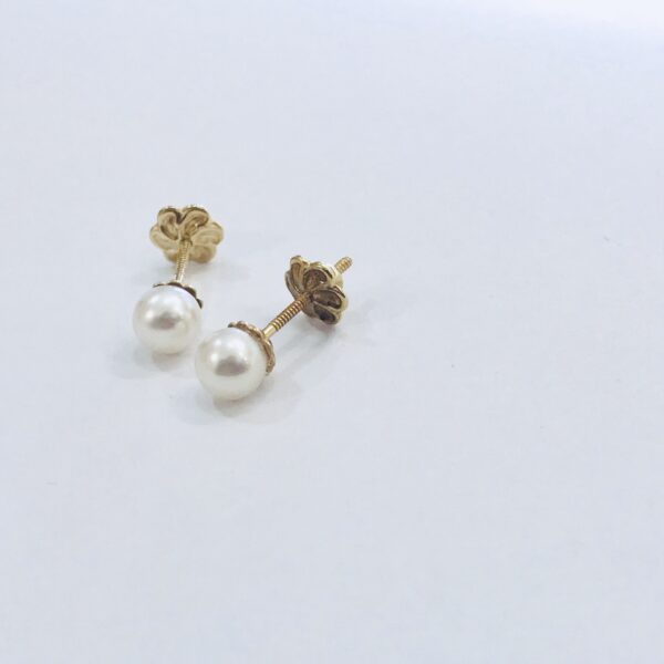 Caravanas Oro 18 kt Perla cultivo