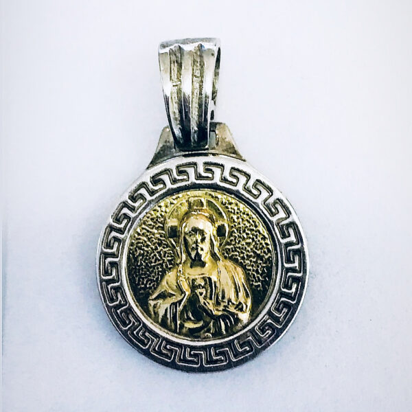 Medalla Religiosa Plata y Oro Sagrado Corazon