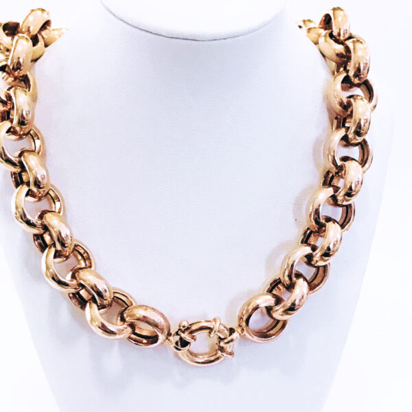 Cadena Rolo Rosegold Plata 925