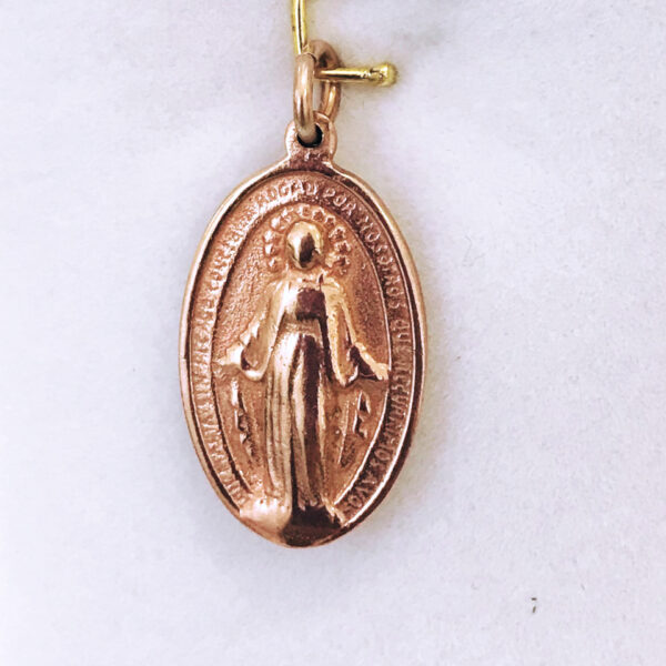 Medalla Religiosa Rosegold Plata 925 Virgen Milagrosa