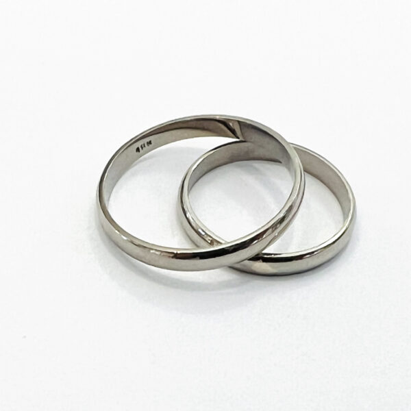 Par alianzas  bombe  oro blanco 18k