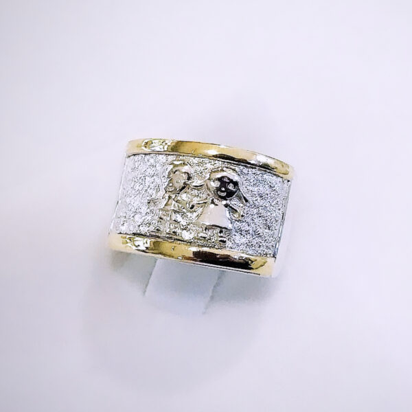 Anillo plata y oro Niña y Niño