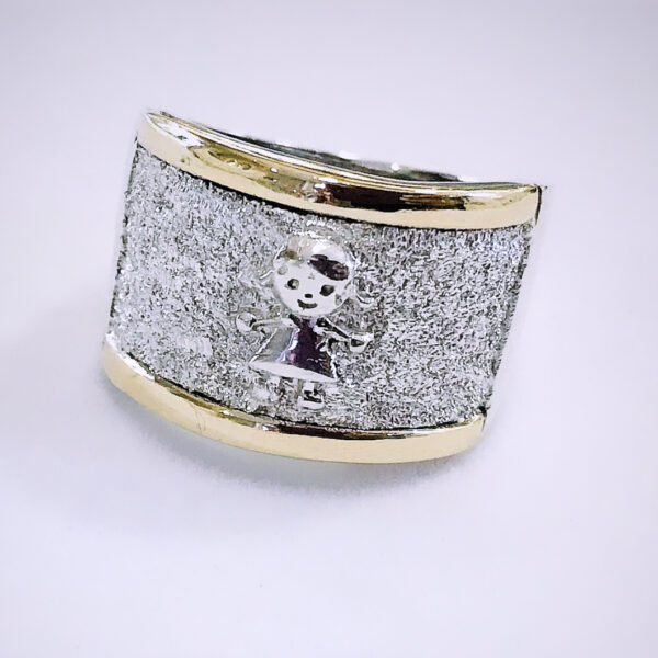Anillo plata y oro Niña