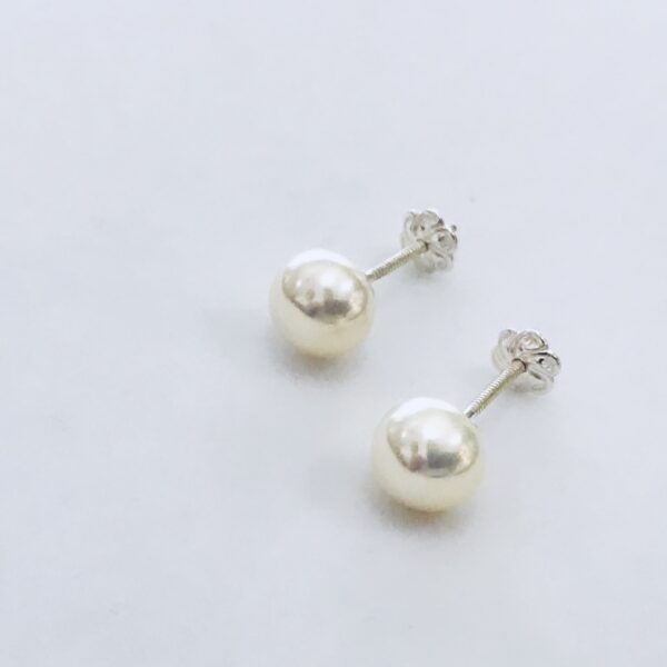 Caravanas Plata 925 Perla cultivo agua dulce