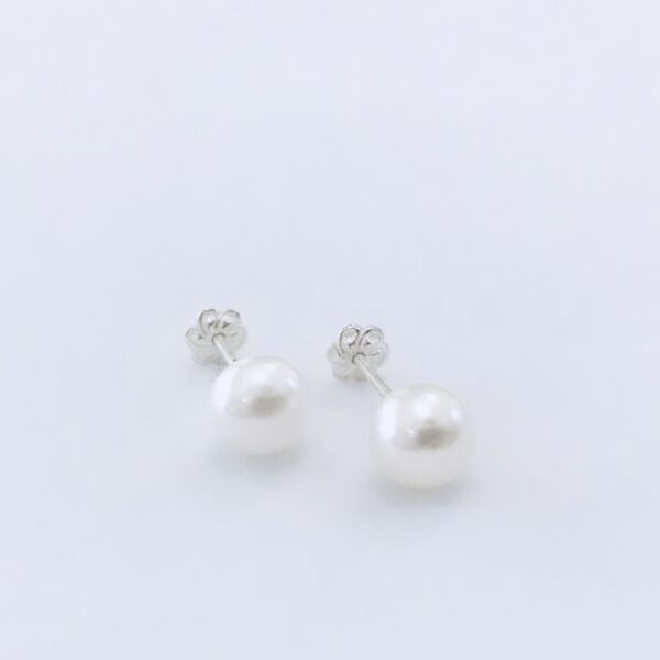 Caravanas Plata 925 Perla cultivo agua dulce