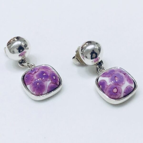 Caravanas plata 925 Cristal Murano