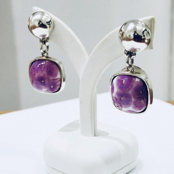 Caravanas plata 925 Cristal Murano