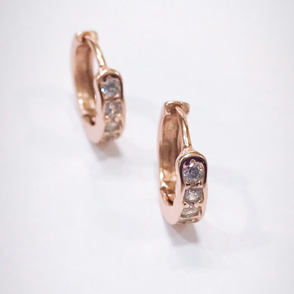 Aros Rosegold Plata 925