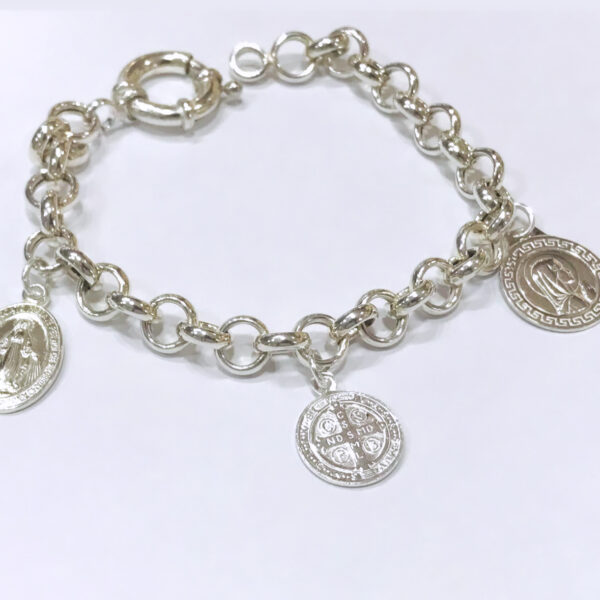 Pulsera Rolo con dijes Plata 925