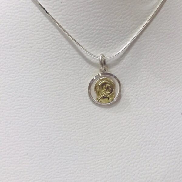 Medalla Religiosa Plata y Oro Virgen Niña