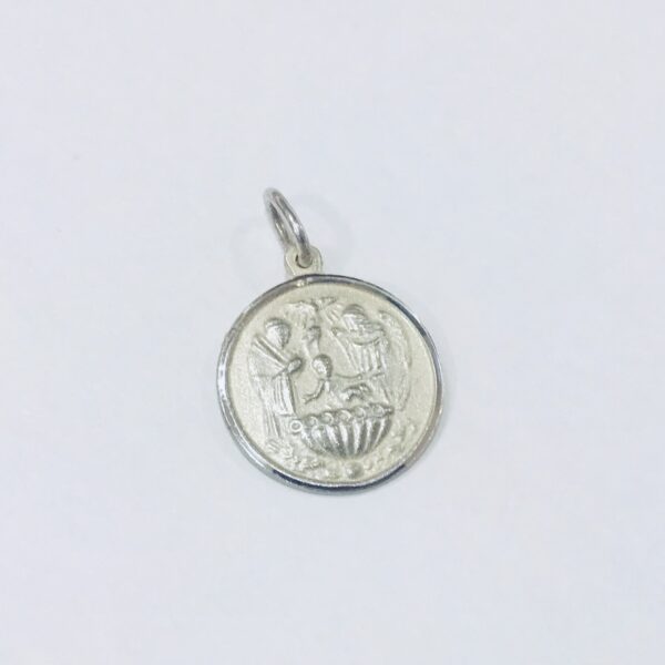 Medalla Religiosa Plata 925 Pila Bautismal