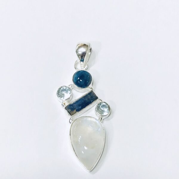 Dije Plata 925 Lapislazuli, Cuarzo Rosa, Piedra Luna