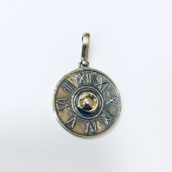 Medalla Plata 925 y Oro Numeros Romanos