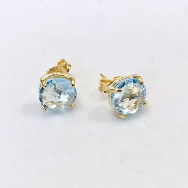 Caravana Goldplated Plata 925 Piedra Agua Marina