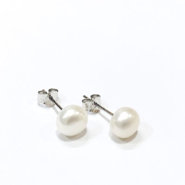 Caravana Plata 925 Perla cultivo agua dulce