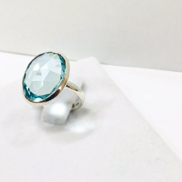 Anillo Plata 925 Agua Marina