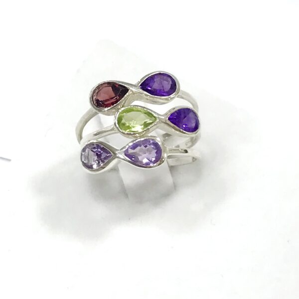 Anillo Plata 925 Piedras Naturales