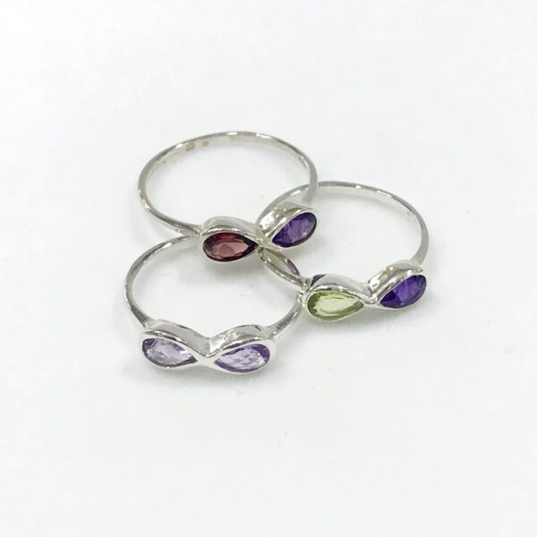 Anillo Plata 925 Piedras Naturales