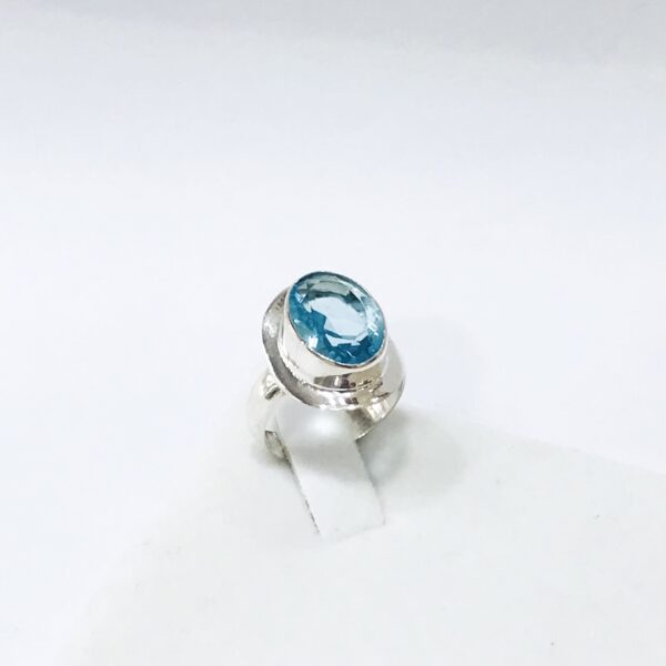 Anillo Plata 925 Topacio Celeste