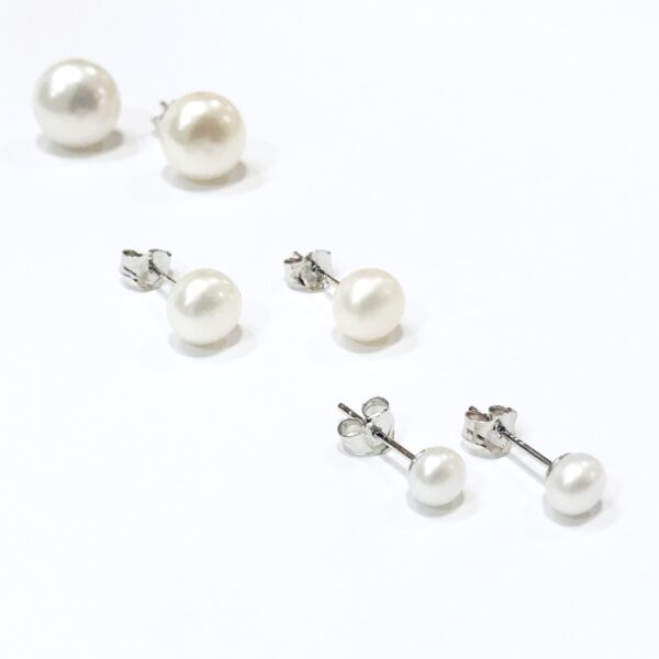 Caravana Plata 925 Perla cultivo agua dulce