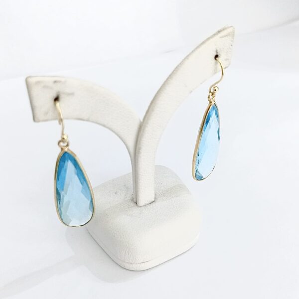 Caravana Goldplated Plata 925 Topacio Celeste