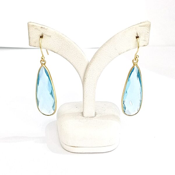 Caravana Goldplated Plata 925 Topacio Celeste